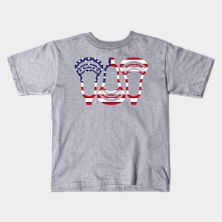 Lacrosse US Flag Head Trio Kids T-Shirt